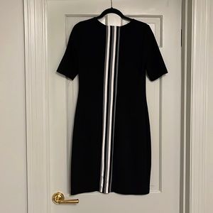 Racing stripe back bodycon dress.